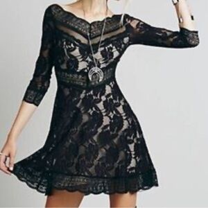 Free people Lacey affair cutout mini dress Xs